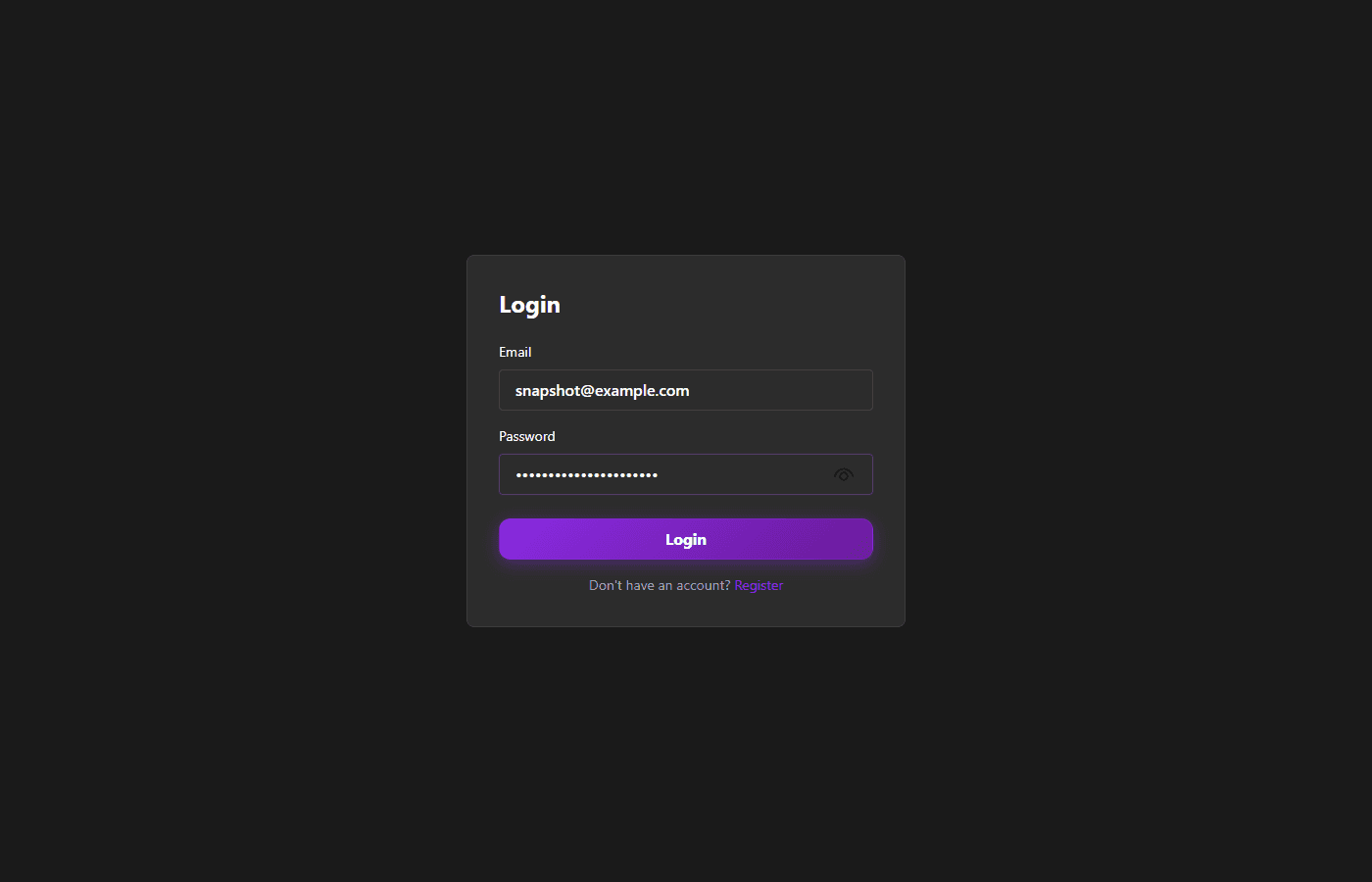 Login screen in May 2026.