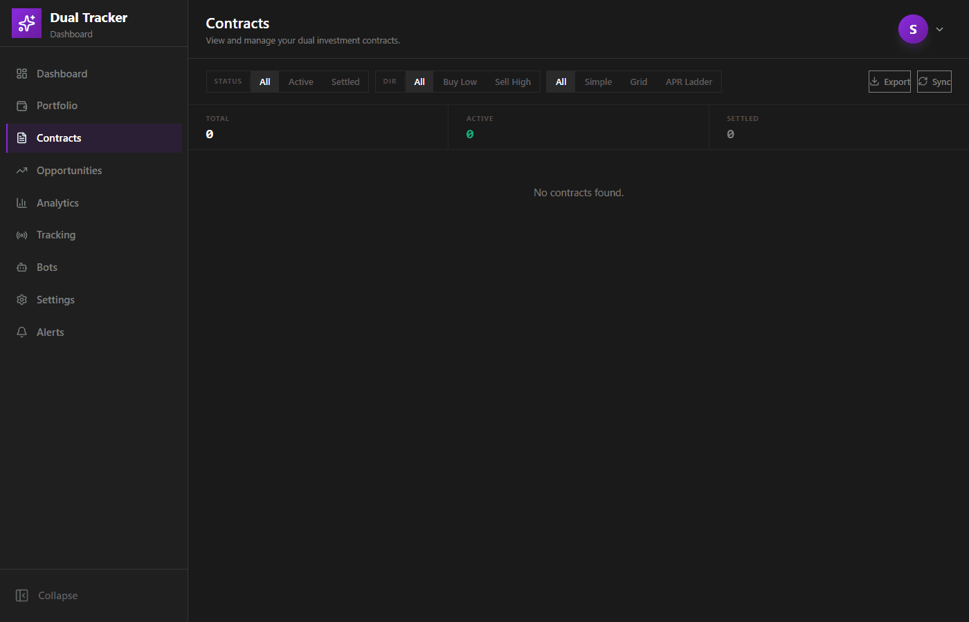 Contracts view, July 2026.
